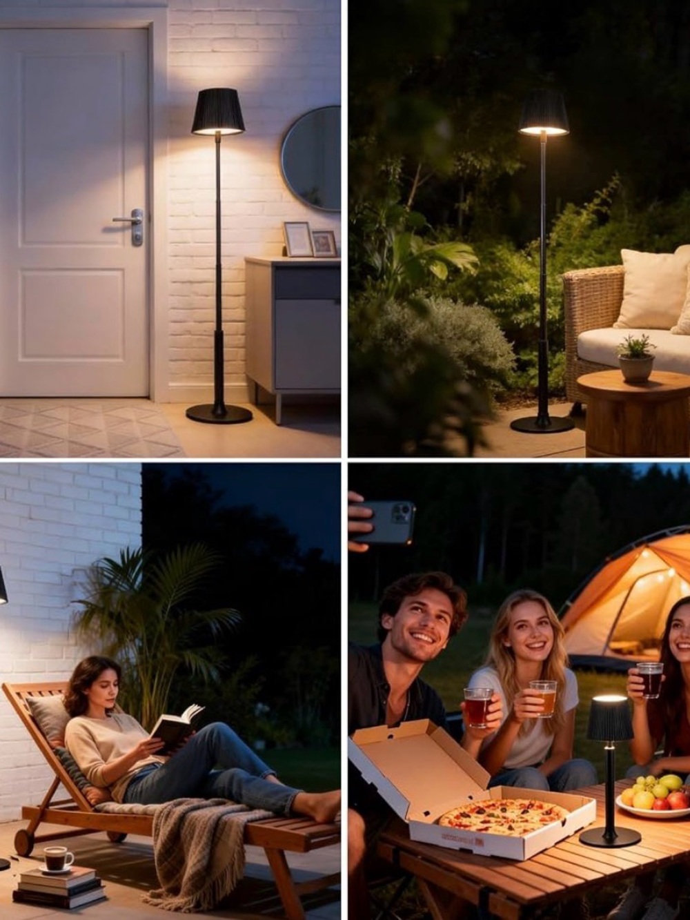 Black Floor Lamp - Modern Home Holiday Lighting